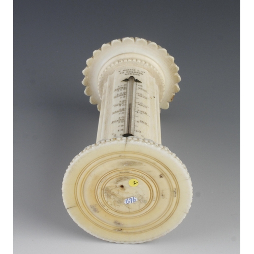 924 - A combination ivory compass and thermometer by W.HARRIS 50 Holborn London F