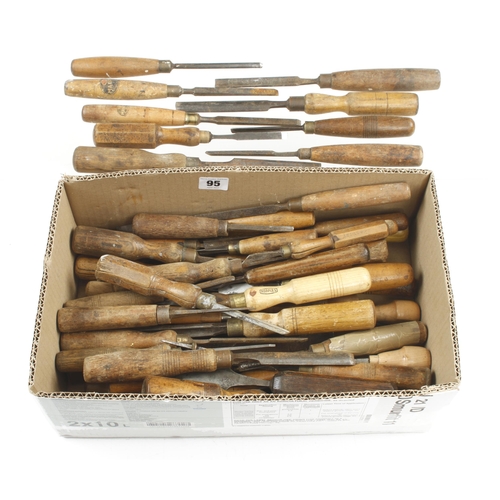 95 - 50 old chisels and gouges G-