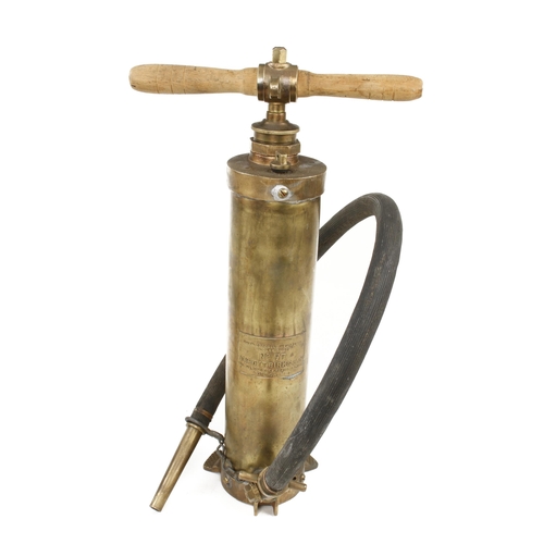 134 - Three early brass fire extinguishers/pumps G