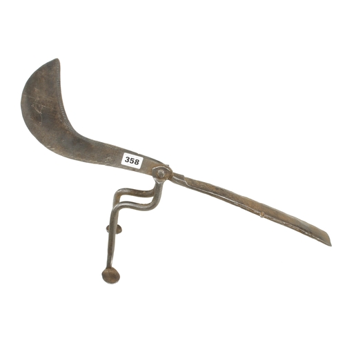 358 - A wrought iron coconut splitting knife G