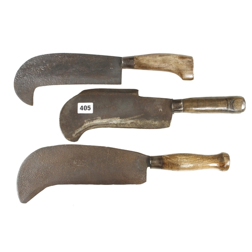 405 - A double edge billhook and two single edge G