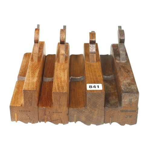 841 - Four Grecian ogee moulding planes 2 1/4