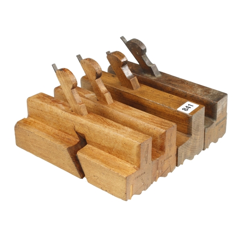 841 - Four Grecian ogee moulding planes 2 1/4