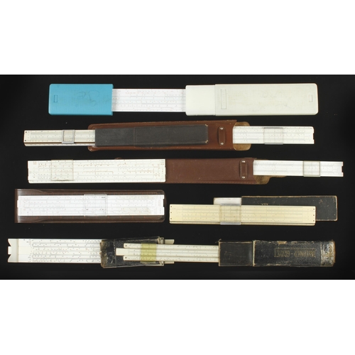 855 - 20 slide rules by NESTLER, ARISTO etc G++