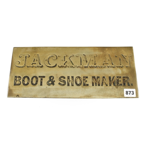 873 - A brass plaque 14