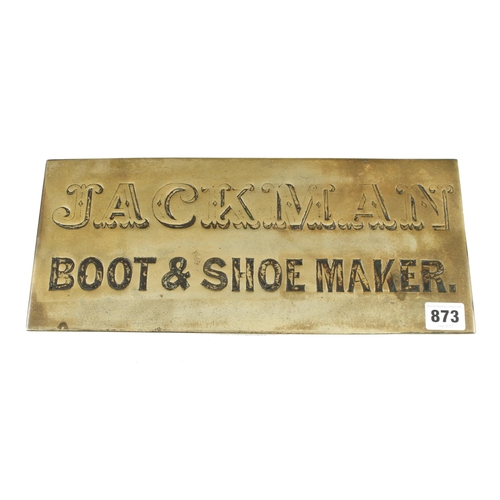 873 - A brass plaque 14