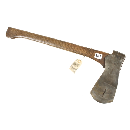 901 - An unusual small felling axe by WAKERLEY with overlaid 4