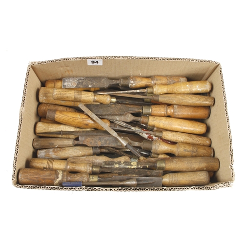 94 - 60 old chisels and gouges for refurb. G