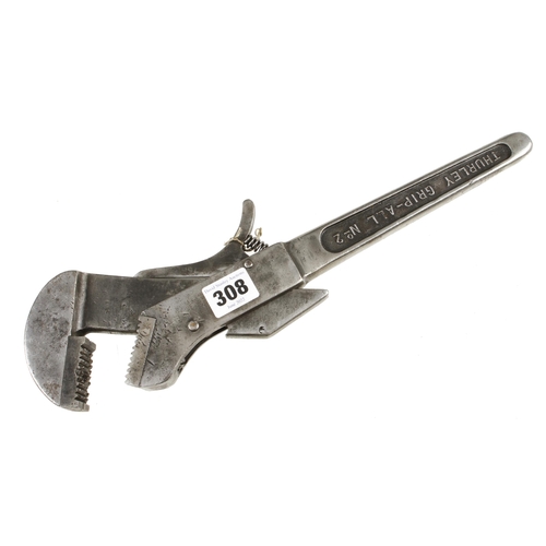 308 - An unusual adjustable Grip All No 2 wrench by THURLEY G+