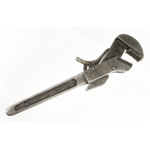 308 - An unusual adjustable Grip All No 2 wrench by THURLEY G+