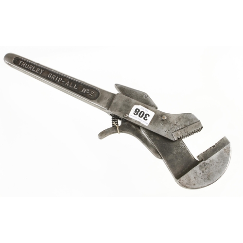 308 - An unusual adjustable Grip All No 2 wrench by THURLEY G+