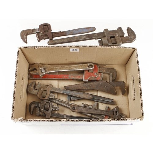 84 - Ten adjustable wrenches G