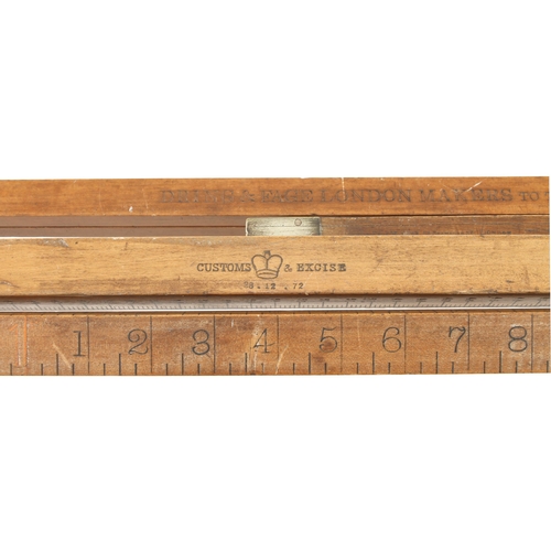 878 - Five boxwood and brass Customs measuring rules and calipers by DRING & FAGE (one unnamed) as illustr... 