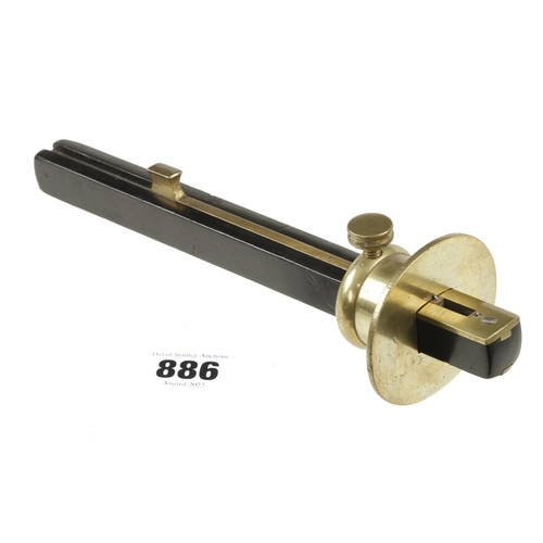 886 - A combination ebony mortice and marking gauge by C.PARKIN Sheffield with heavy brass stock G+