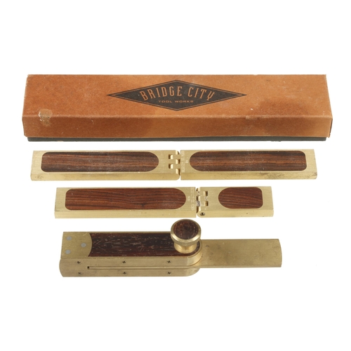 894 - Two BRIDGE CITY rosewood and brass saddle squares in orig box and a 5