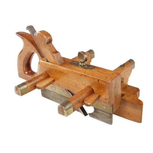 927 - A little used handled beech plough by MOSELEY, unusually the original handle has been dovetailed int... 