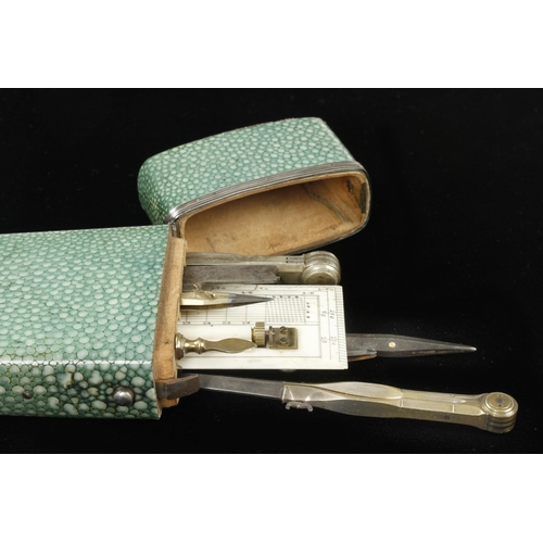 898 - A fine 10 section etui in shagreen case by W & S JONES 30 Holborn London unusually with 6