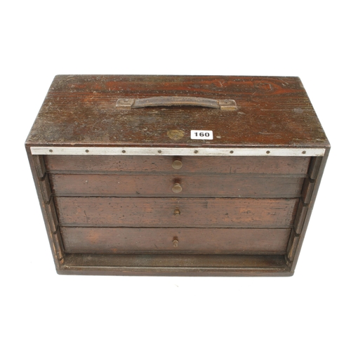 160 - An engineer's 4 drawer chest, lacks front cover G