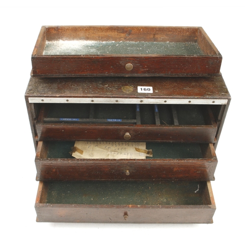 160 - An engineer's 4 drawer chest, lacks front cover G