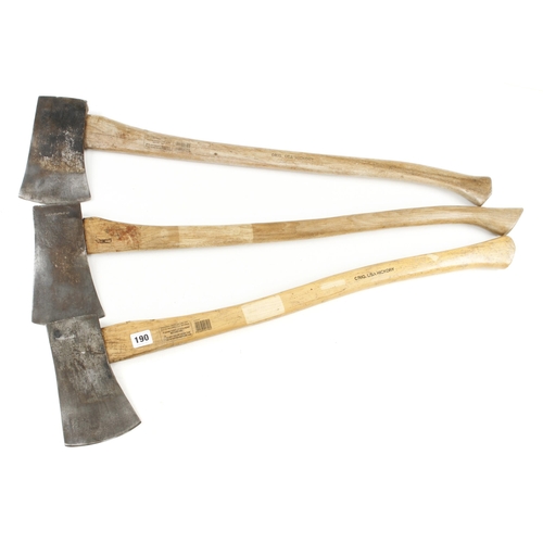 190 - Three felling axes G