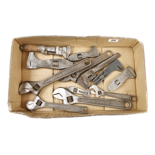 20 - 12 adjustable spanners and wrenches G