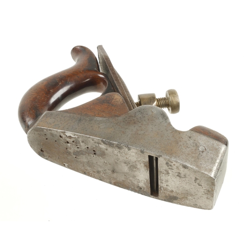 205 - An iron coffin smoother with brass lever, blow holes to sole G