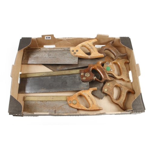 238 - Four back saws and two others G