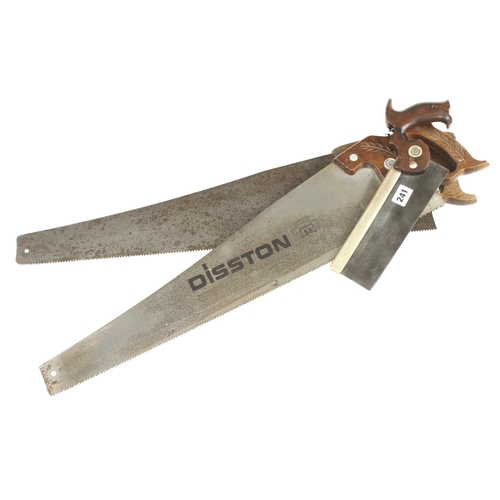 241 - A b/b tenon saw and two hand saws by DISSTON G