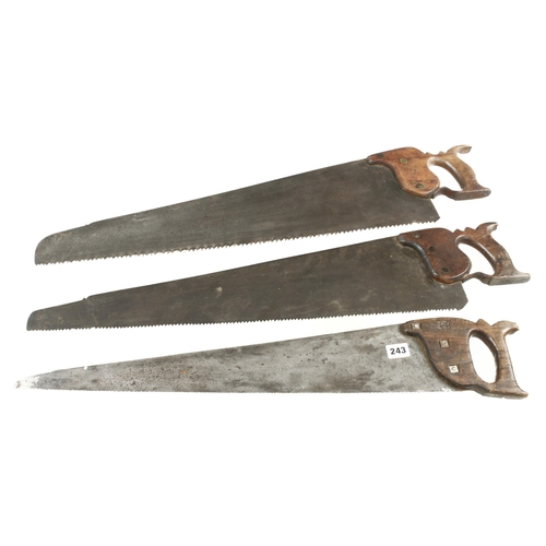 243 - Two early handsaws with 18c features and another G