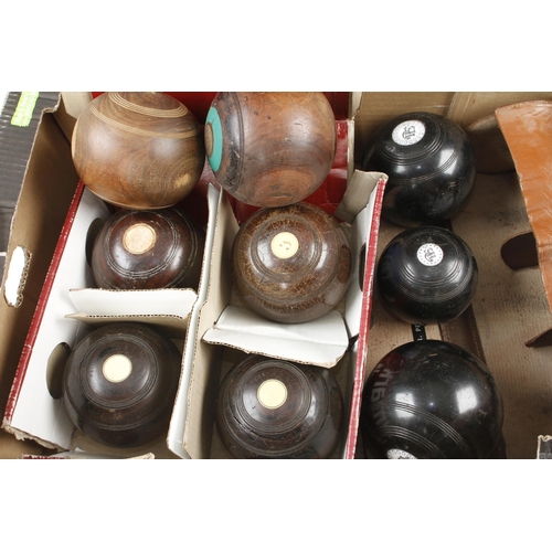 258 - Nine lignum bowls G