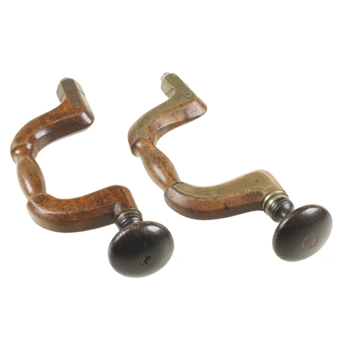 290 - A brass plated button pad beech brace and another brace G