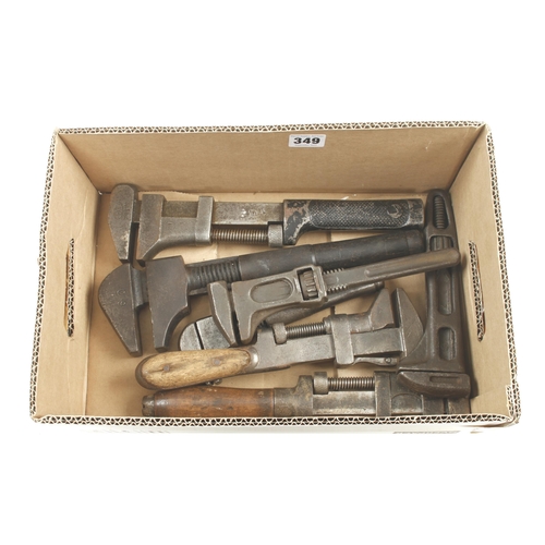 349 - Seven adjustable wrenches G