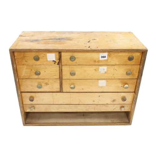 360 - A plywood chest of 8 drawers 24