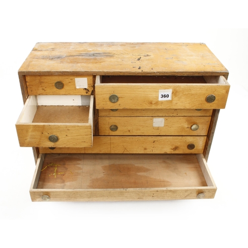 360 - A plywood chest of 8 drawers 24