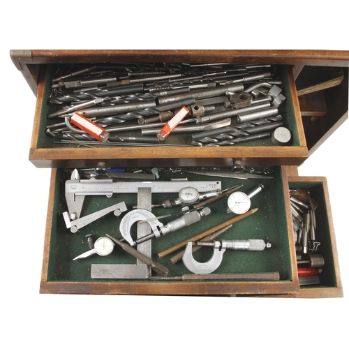 365 - An engineer's 7 drawer tool chest with a large selection of tools G+