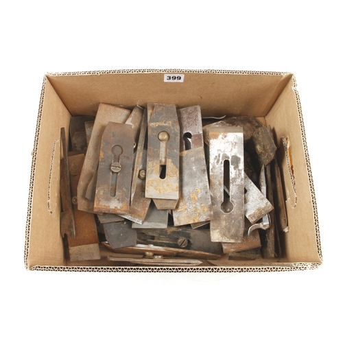 399 - Quantity of plane irons and back irons G