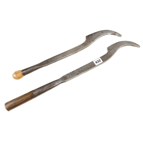 432 - Two lock mortice chisels by WARD & SORBY G+