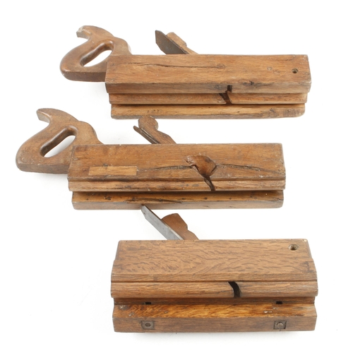 452 - Three European evergreen oak moulding planes G