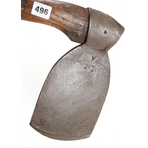 496 - An 18c ring eyed mast axe with 6