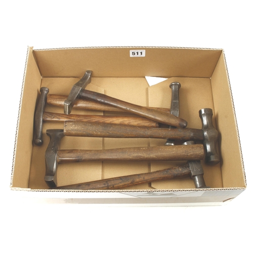 511 - Six coppersmith's hammers G