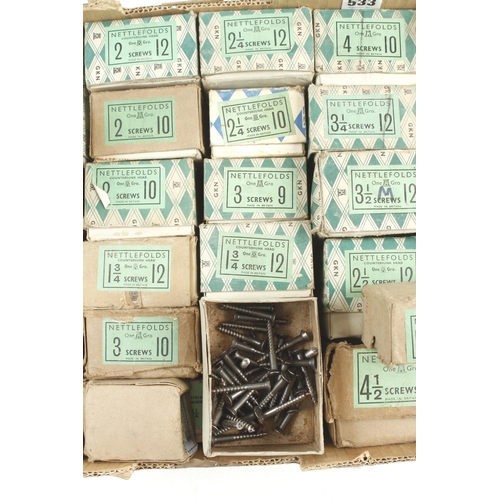 533 - Quantity of NETTLEFOLD screws in orig boxes G