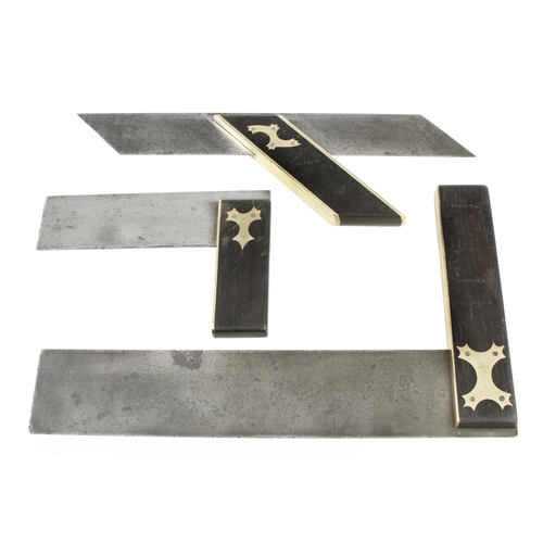 663 - Two ebony and brass squares 6