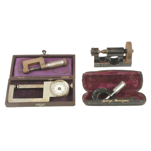 678 - Two special purpose micrometer type gauges in orig boxes and two others by SLOCOMB, WILLIAM FOX etc ... 