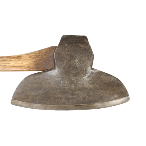 719 - A R/H side axe, probably American, with dimple cheeks and 13