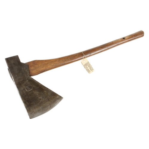 720 - A 5 1/2lbs Welsh miner's axe by HARDY Patent Pick Co Sheffield with 5 1/2