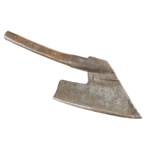 728 - An early Austrian R/H side axe with I.G.S, touch mark and and other decoration with 13