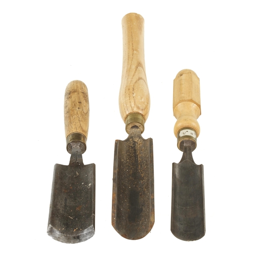 747 - Three unusually deep or wide gouges, one with rust patch G+