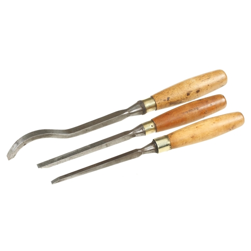 751 - Three mortice chisels by MARPLES 1/4