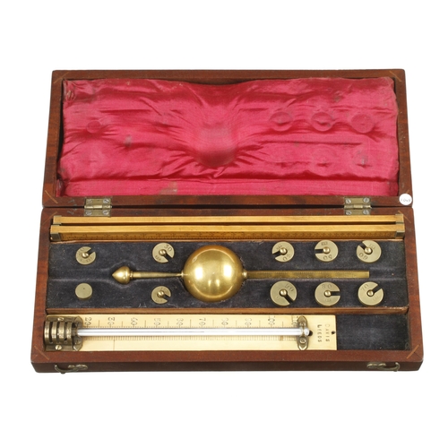 777 - A Sykes's Hydrometer by JOS'h LONG, Little Tower Street London complete in orig fitted mahogany box ... 