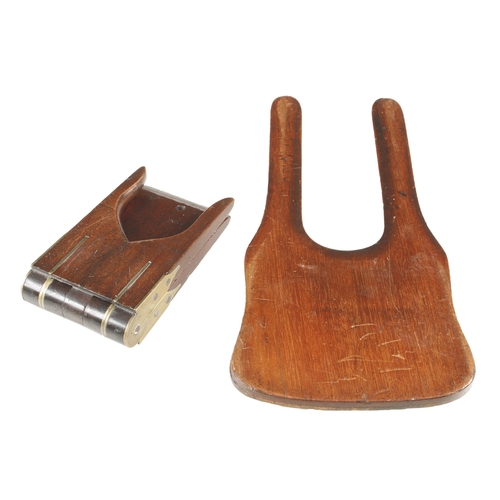 794 - Two riders mahogany boot jacks of different designs G